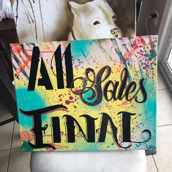 Custom one of a kind oil/spray paint on canvas - Picture 16 of 16